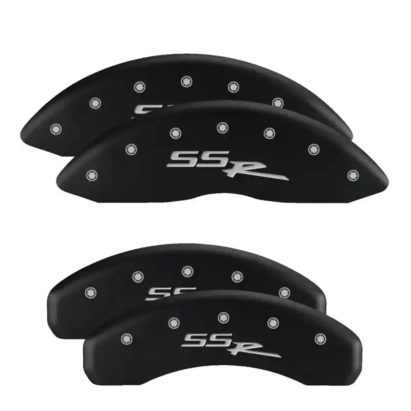 Mgp 4-Piston Caliper Covers – Engraved Cursive/Charger Design In Black & Silver 1