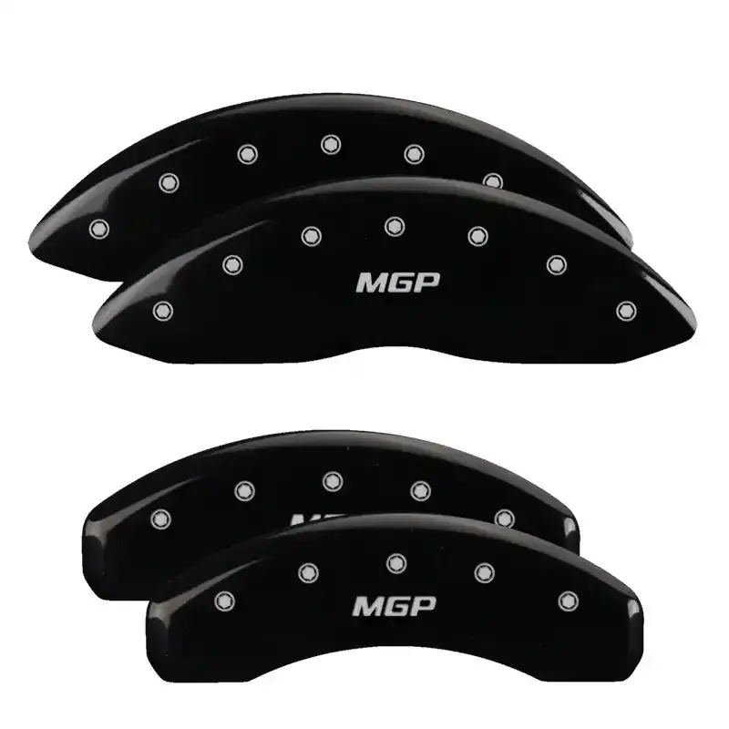 Mgp Caliper Covers – Engraved Front & Rear Set, Black Finish With Silver Accent 1