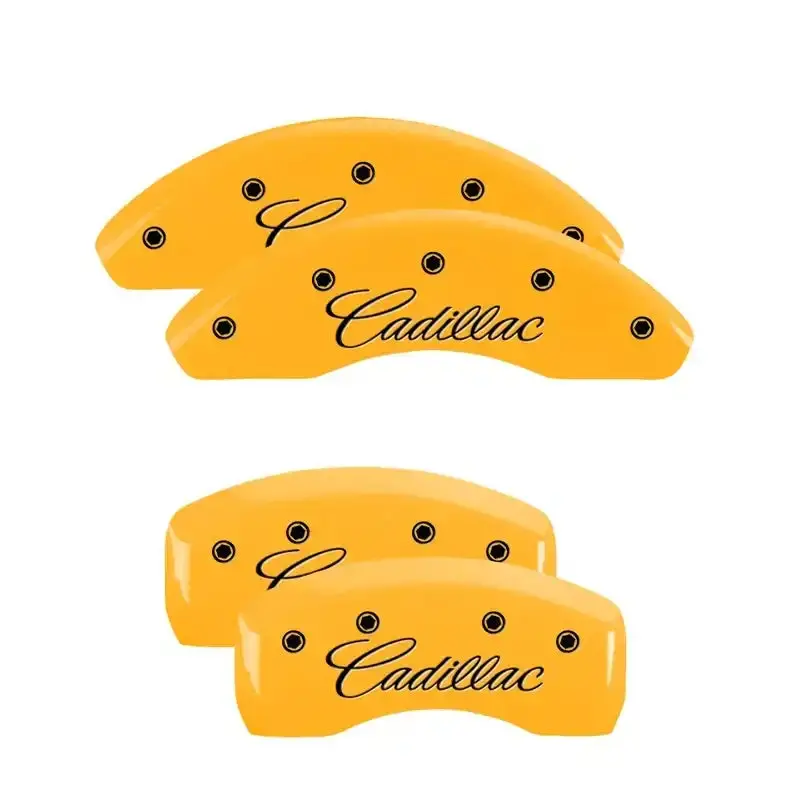 Mgp Engraved 4-Piston Caliper Covers – Cadillac Yellow & Black Finish (2004 Cts) 1