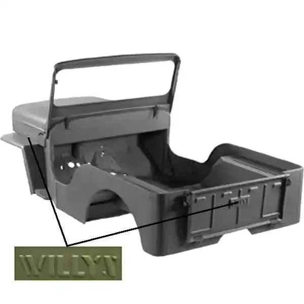 Omix Dmc-693197 Body Tub Kit, Reproduction, Steel, Willys Script 53-68 Cj3B 1