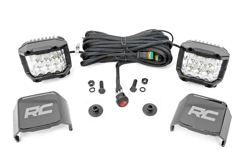 Rough Country 71050 Led Ditch Light Mount – 3-Inch Chrome Wide-Angle Fixture 1