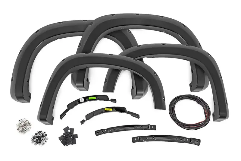 Rough Country Pocket Fender Flares – Matte Black, 2" Tire Coverage, 5" Height, Model F-C12211-Gba 1