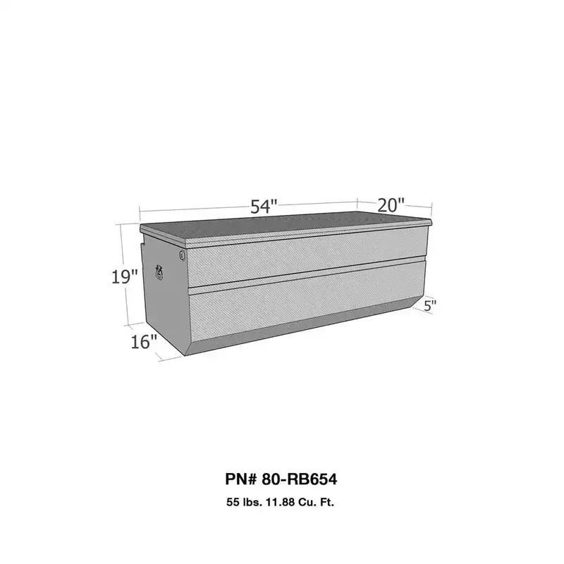 Westin Brute Polished Aluminum Truck Tool Box – 54" L × 20" W × 19" H 1